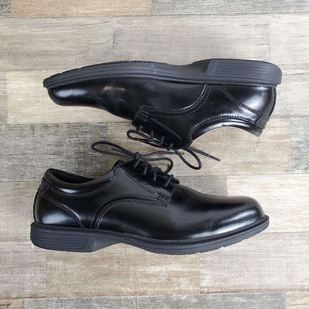 Nunn Bush Baker Street Plain Toe Oxford Shoes Mens Sz 11.5 Black Dress